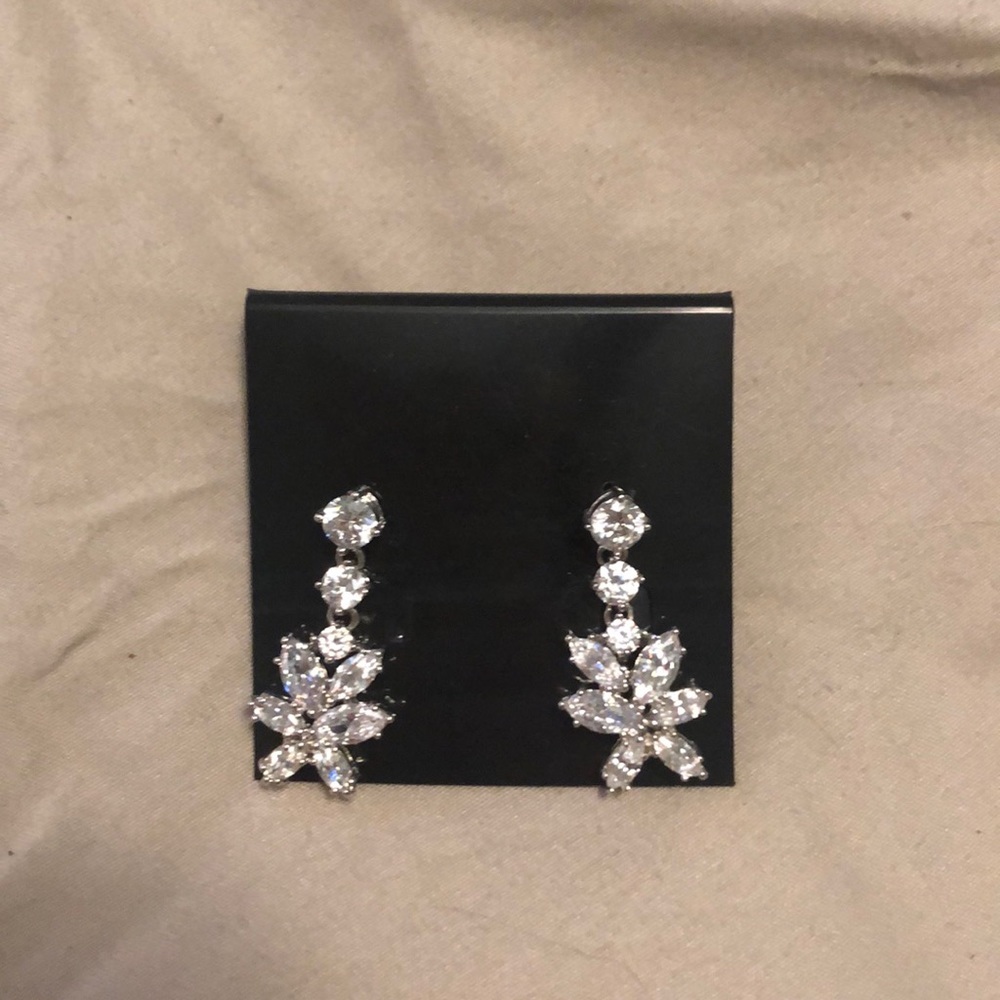 Cubic zirconia special occasion earrings, new